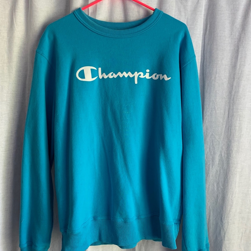 blue champion crew neck